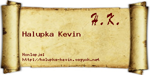 Halupka Kevin névjegykártya